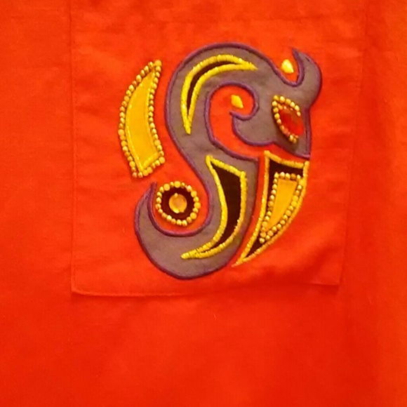 Size 12 Pant Suit, rust/black/tan striped pants - Picture 3 of 7